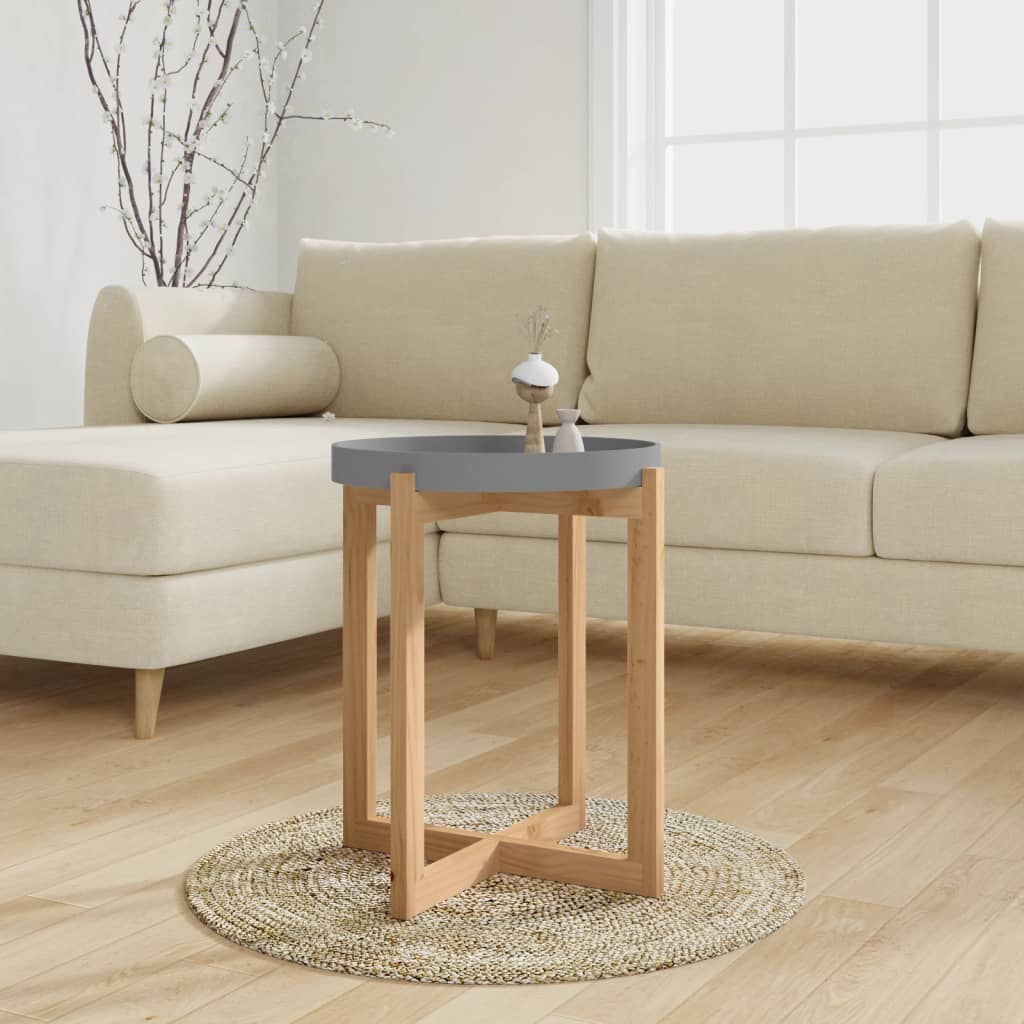 Coffee Table White 16.1"x16.1"x19.1" Engineered Wood&Solid Wood Pine