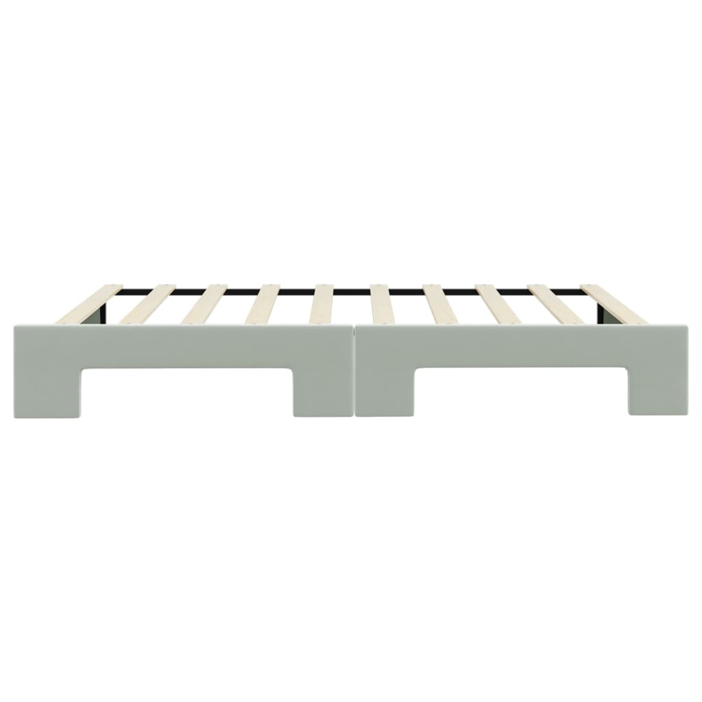 Daybed with Trundle without Mattress Light Gray 39.4"x74.8"