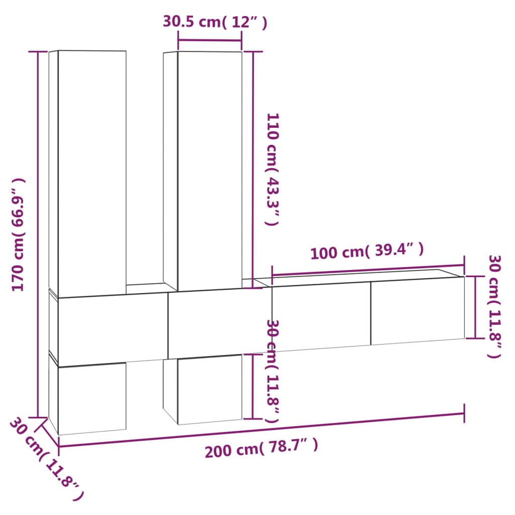 Wall-mounted TV Stand White Engineered Wood