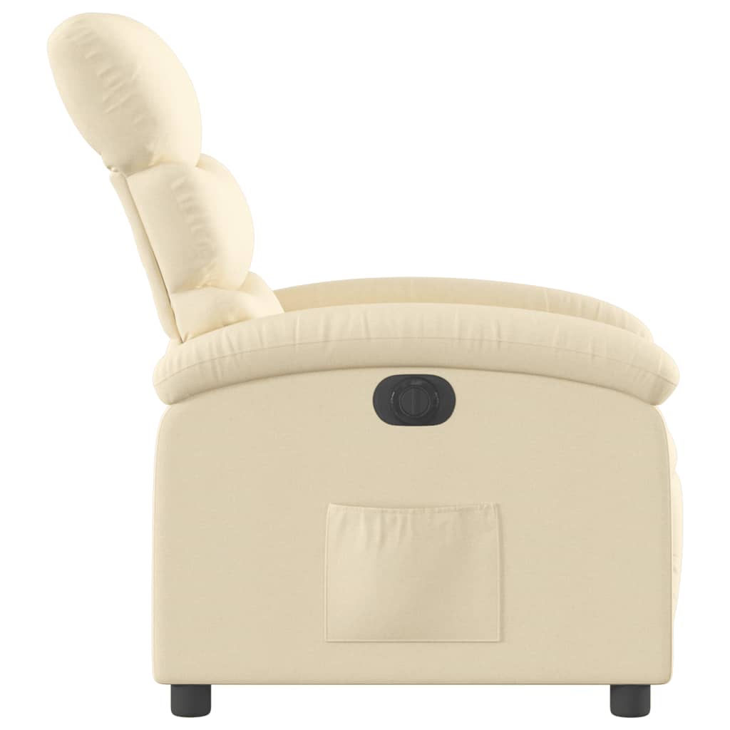 Electric Recliner Chair Cream Fabric