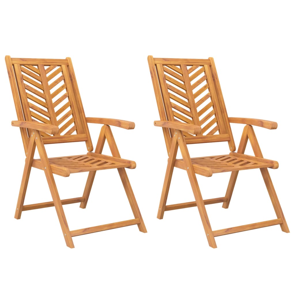 Reclining Patio Chairs 2 pcs Solid Wood Acacia