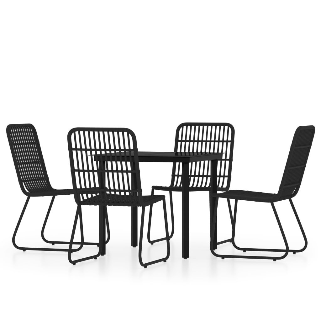 5 Piece Patio Dining Set Black