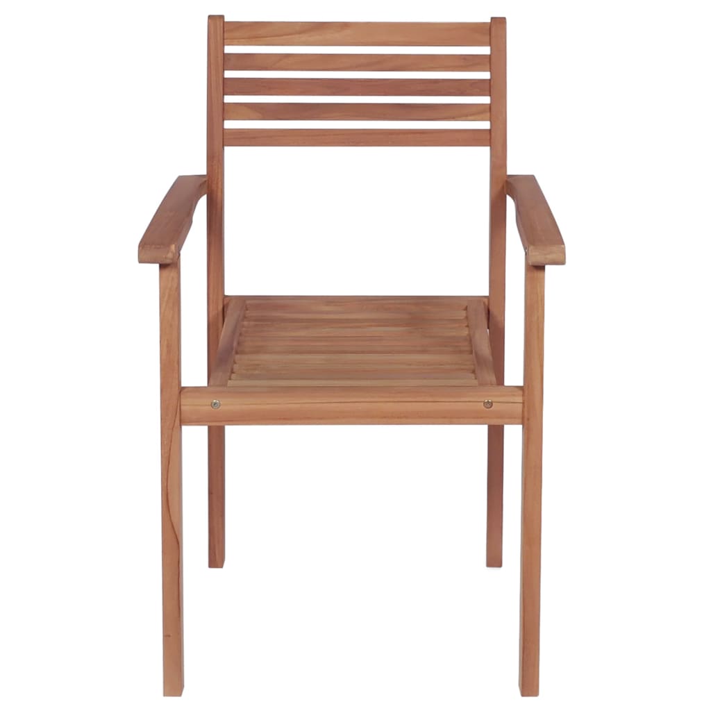 Patio Chairs 2 pcs with Cream Cushions Solid Teak Wood