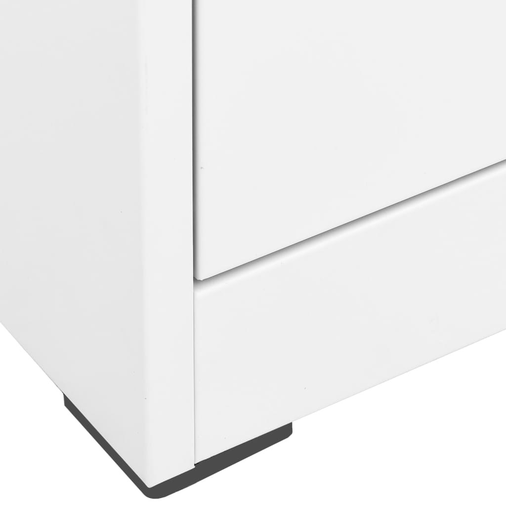 Filing Cabinet White 35.4"x18.1"x64.6" Steel