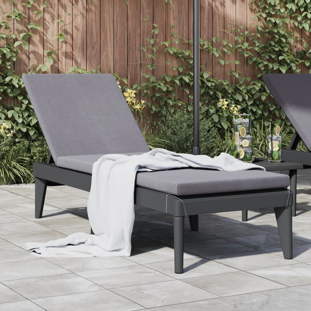 Sun Lounger Anthracite 73.2"x23.6"x11.4" PP