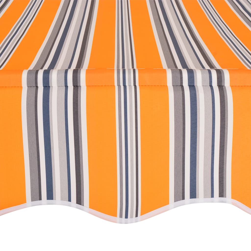 Manual Retractable Awning 98.4" Yellow and Blue Stripes