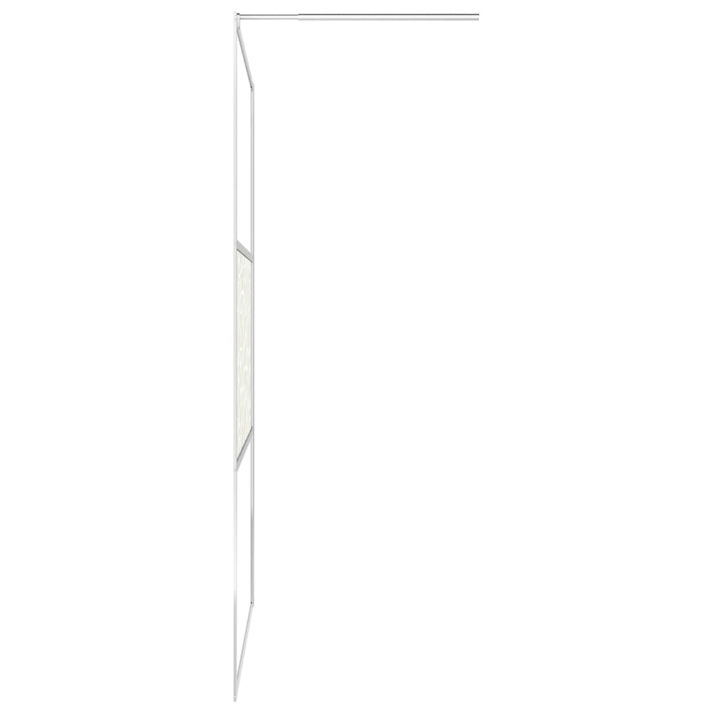 Walk-in Shower Wall with Shelf Chrome 31.5"x76.8" ESG Glass&Aluminum