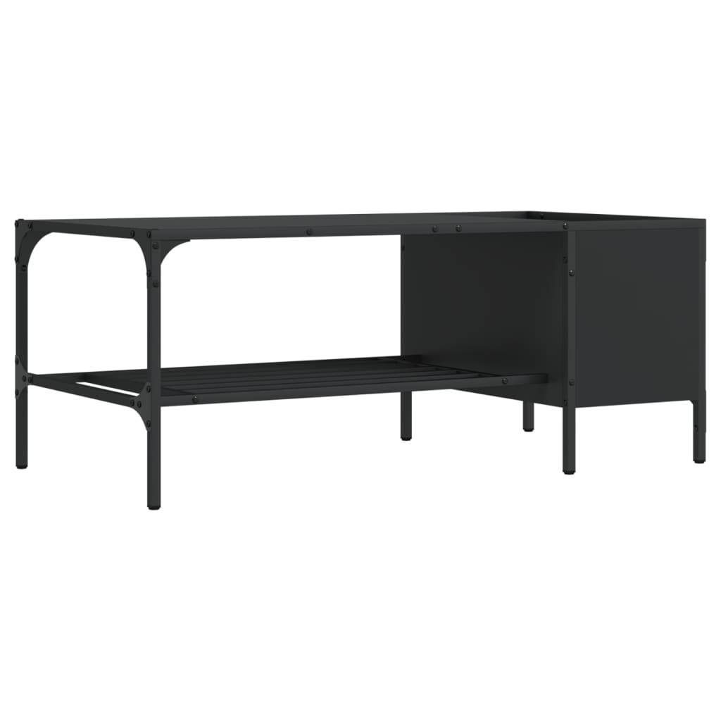 Coffee Table with Rack Black 39.4"x20.1"x15.7" Engineered Wood