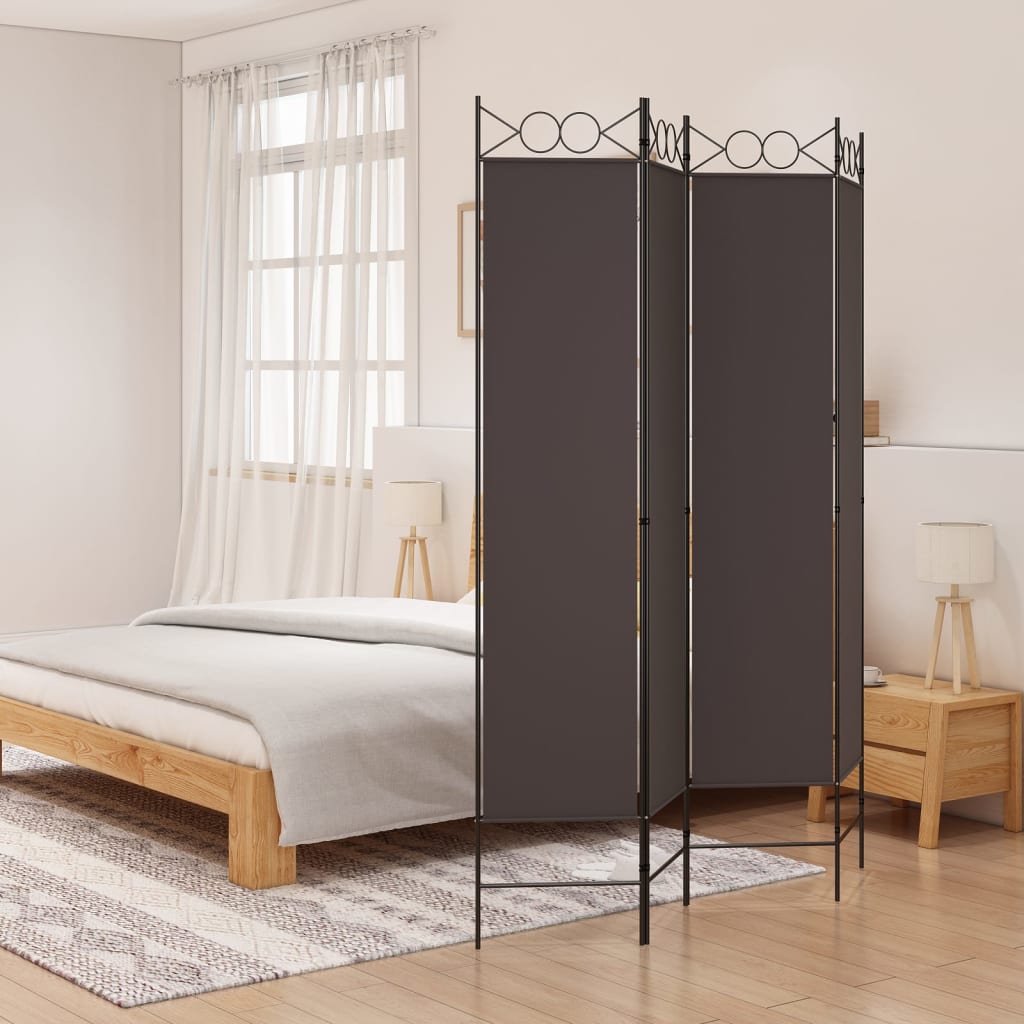 5-Panel Room Divider Anthracite 78.7"x86.6" Fabric