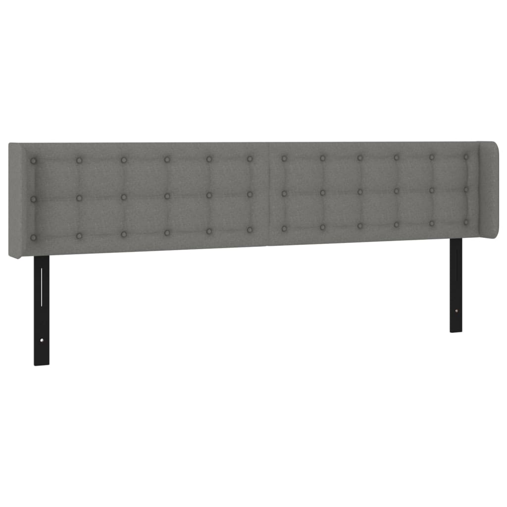 LED Headboard Dark Gray 64.2"x6.3"x30.7"/34.6" Fabric