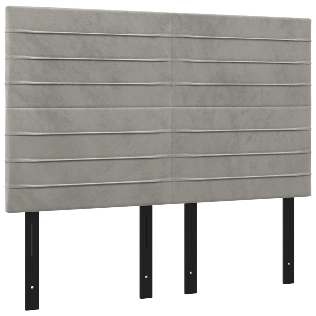 Headboards 4 pcs Light Gray 28.3"x2"x30.7"/34.6" Velvet