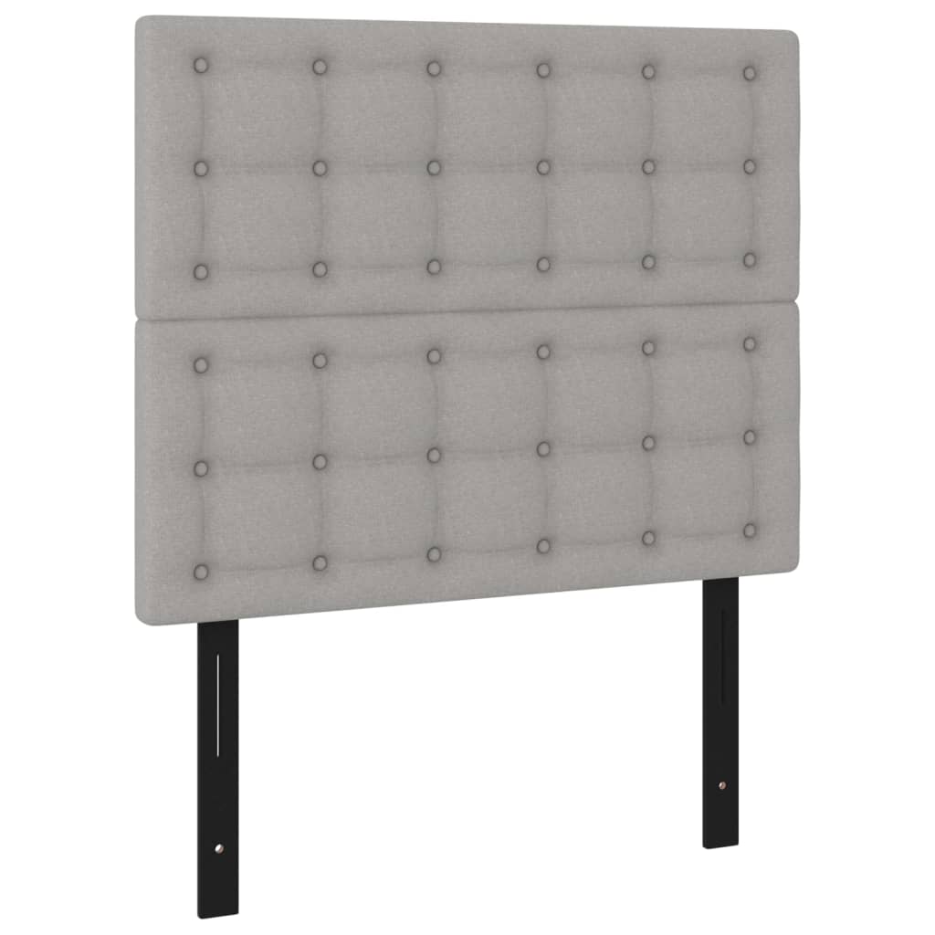 Headboards 2 pcs Light Gray 39.4"x2"x30.7"/34.6" Fabric