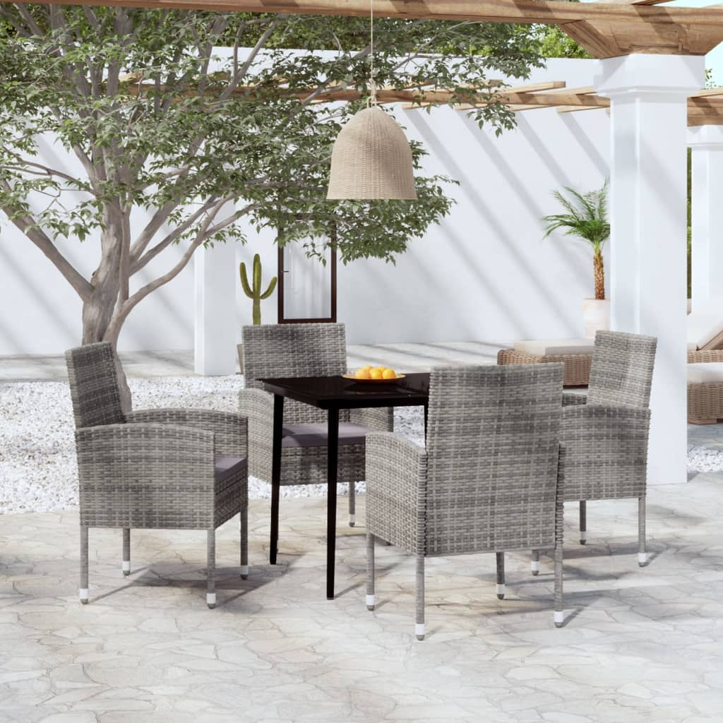 5 Piece Patio Dining Set Anthracite