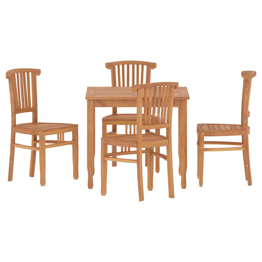 5 Piece Patio Dining Set Solid Wood Teak