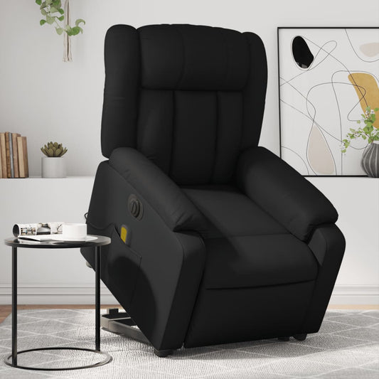 Electric Stand up Massage Recliner Chair Black Faux Leather