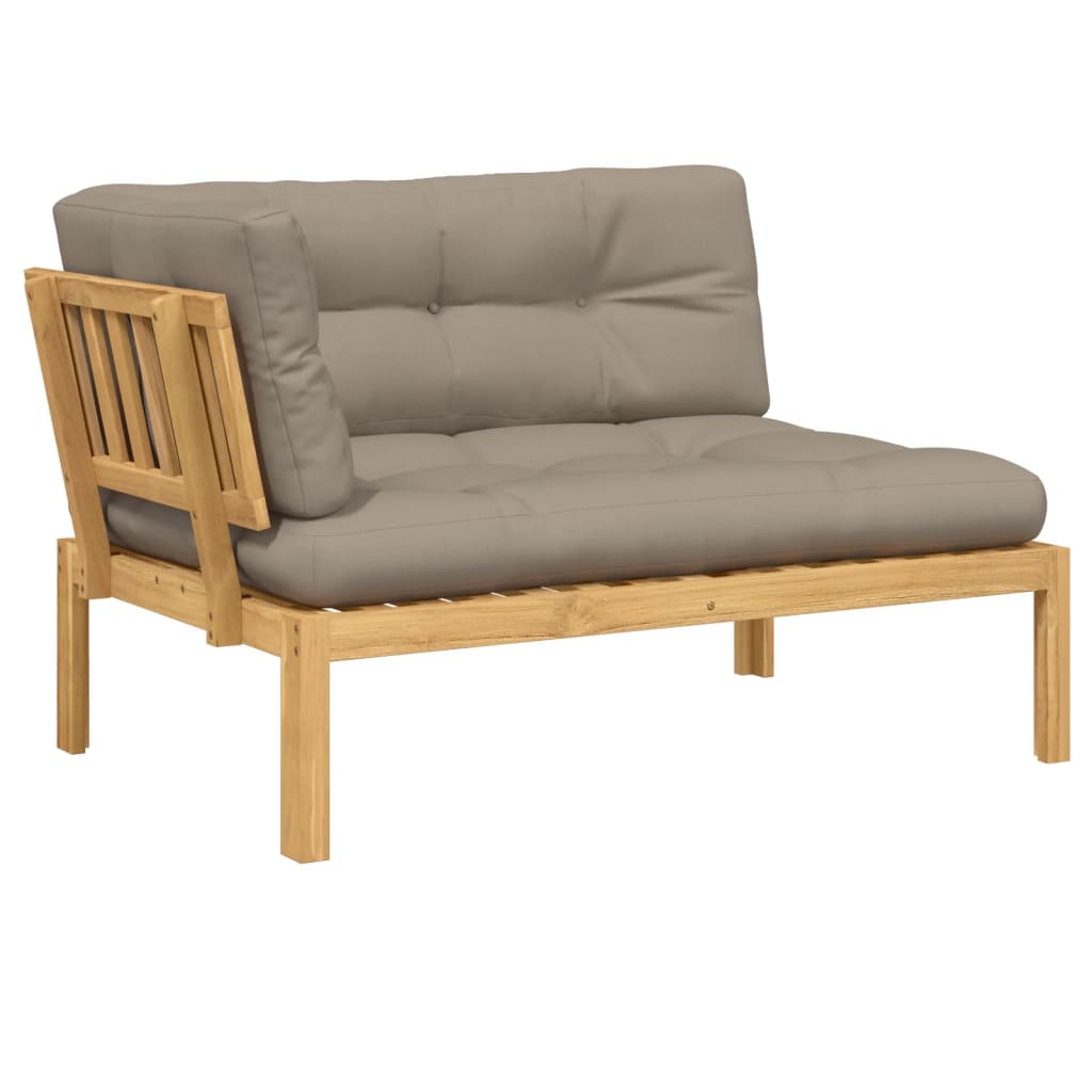 Patio Pallet Corner Sofa with Cushions Solid Wood Acacia