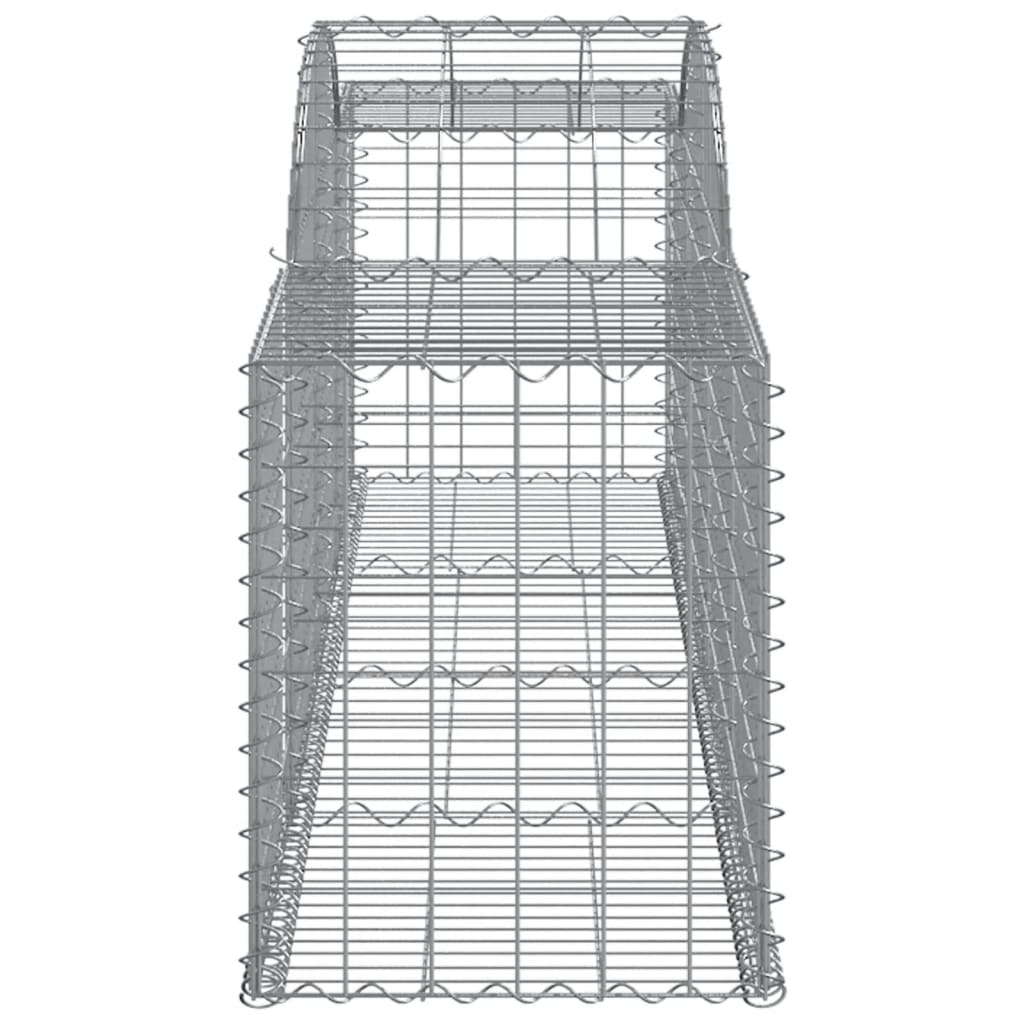 Arched Gabion Baskets 15 pcs 118.1"x19.7"x23.6"/31.5" Galvanized Iron