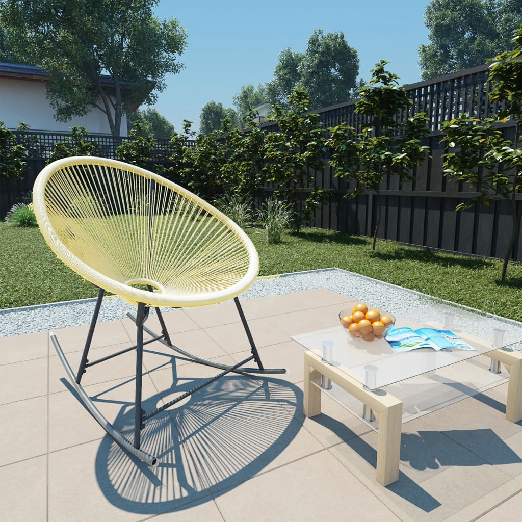 Outdoor Rocking Chair Black Poly Rattan