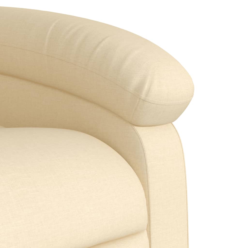 Electric Massage Recliner Chair Cream Fabric