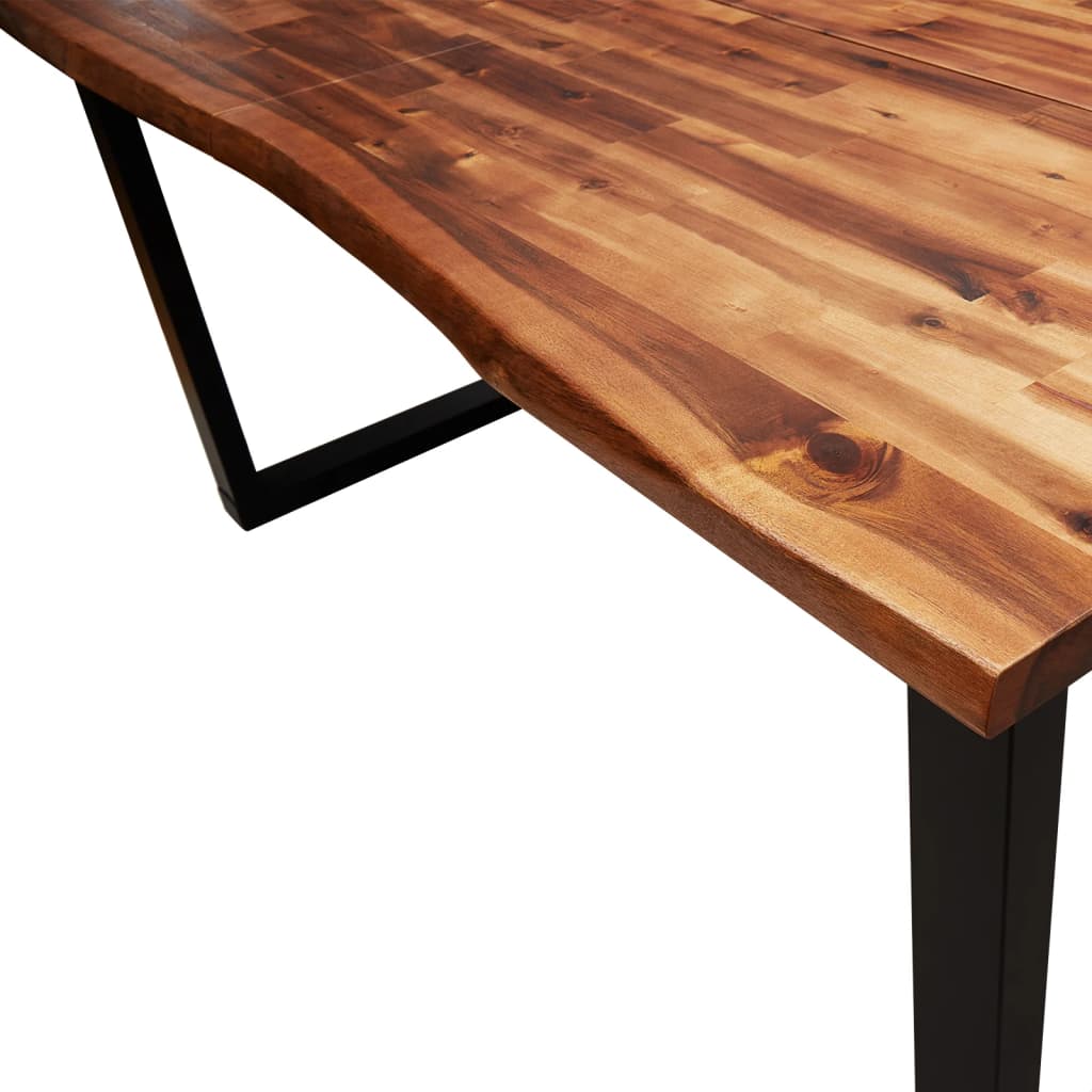 Dining Table with Live Edge 55.1"x31.5"x29.5" Solid Wood Acacia