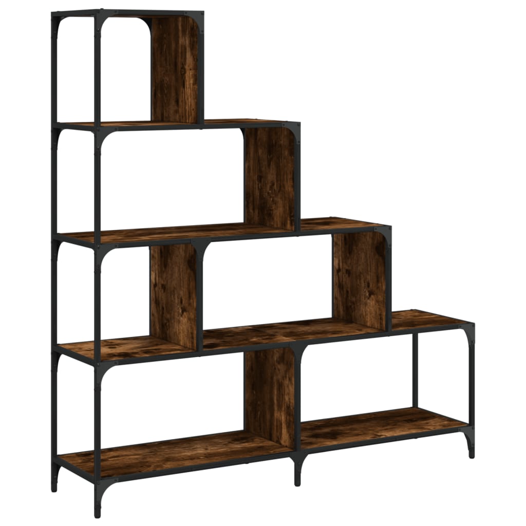 Bookcase 4-Stair Smoked Oak 54.7"x13.2"x58.7" Engineered Wood