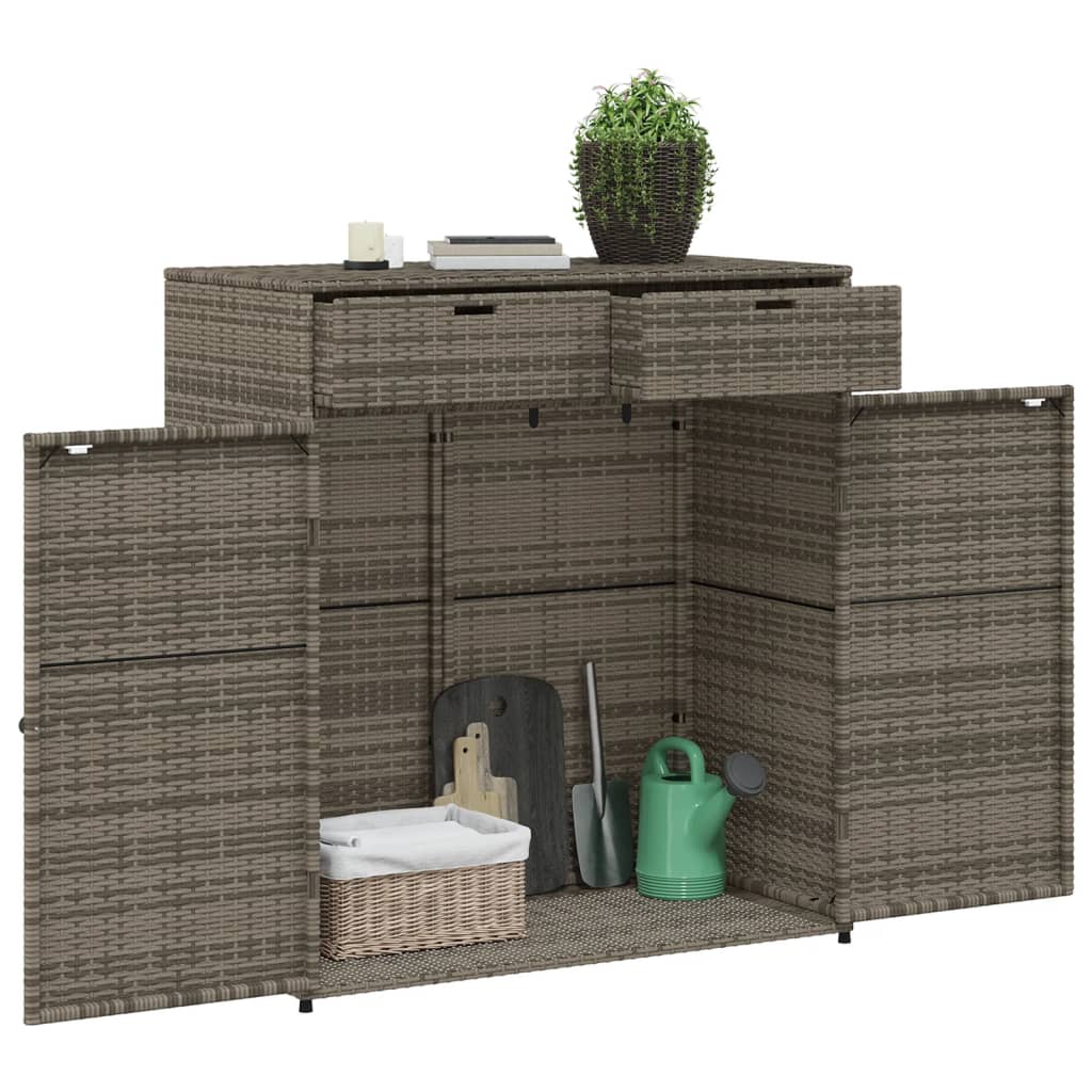 Patio Storage Cabinet Gray 41.3"x21.7"x44.5" Poly Rattan