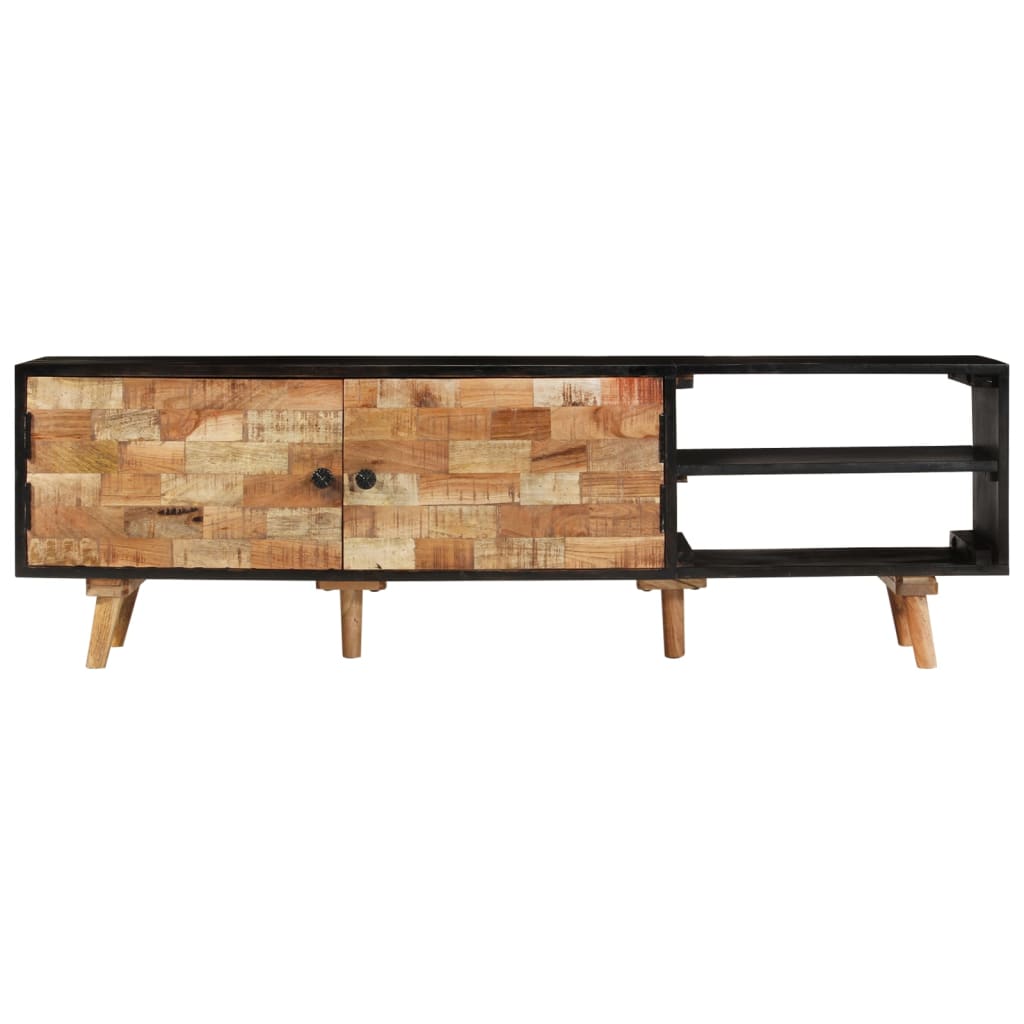 TV Stand 55.1"x11.8"x17.7" Rough Mango Wood and Solid Wood Acacia