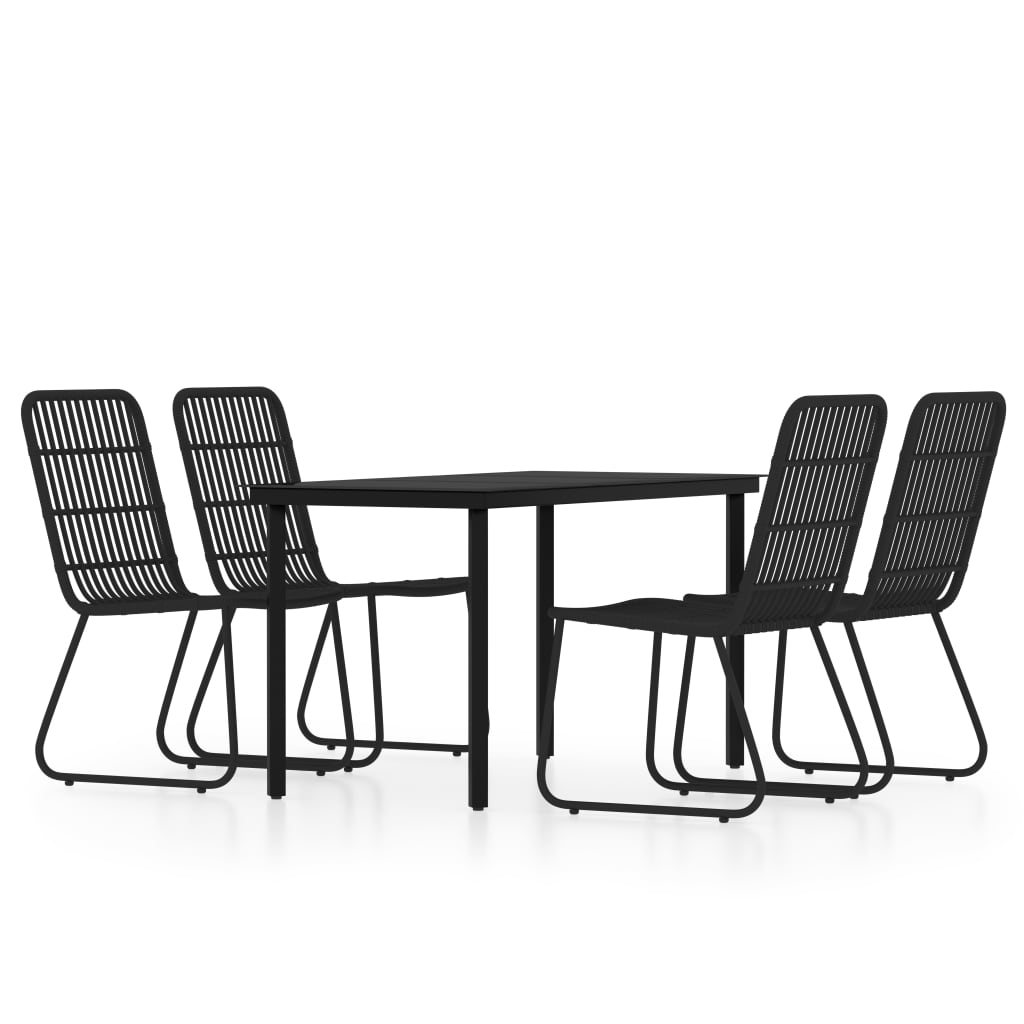 5 Piece Patio Dining Set Black