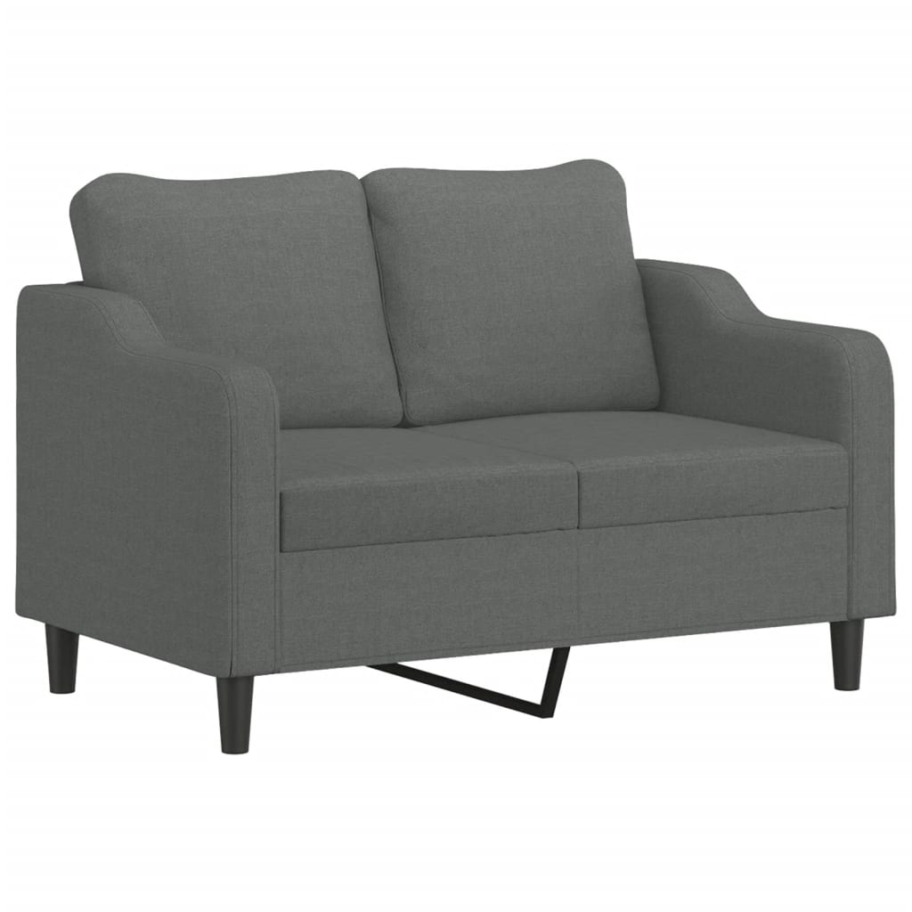 4 Piece Sofa Set with Cushions Dark Gray Fabric