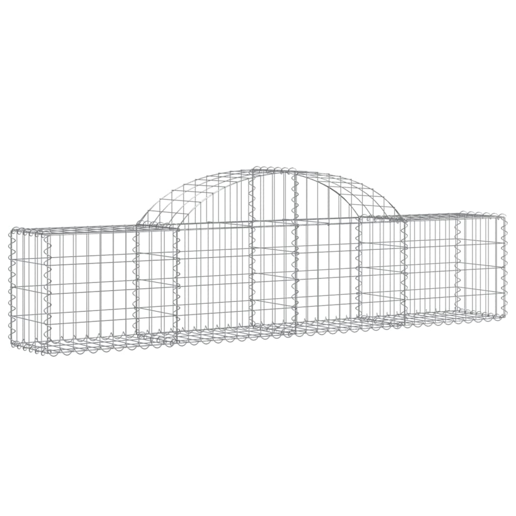 Arched Gabion Baskets 3 pcs 78.7"x11.8"x15.7"/23.6" Galvanized Iron