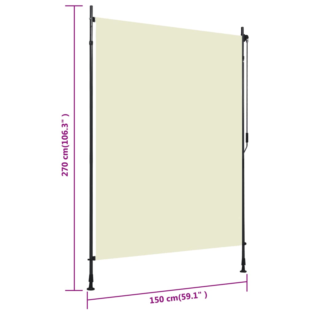 Outdoor Roller Blind 59.1"x106.3" Cream