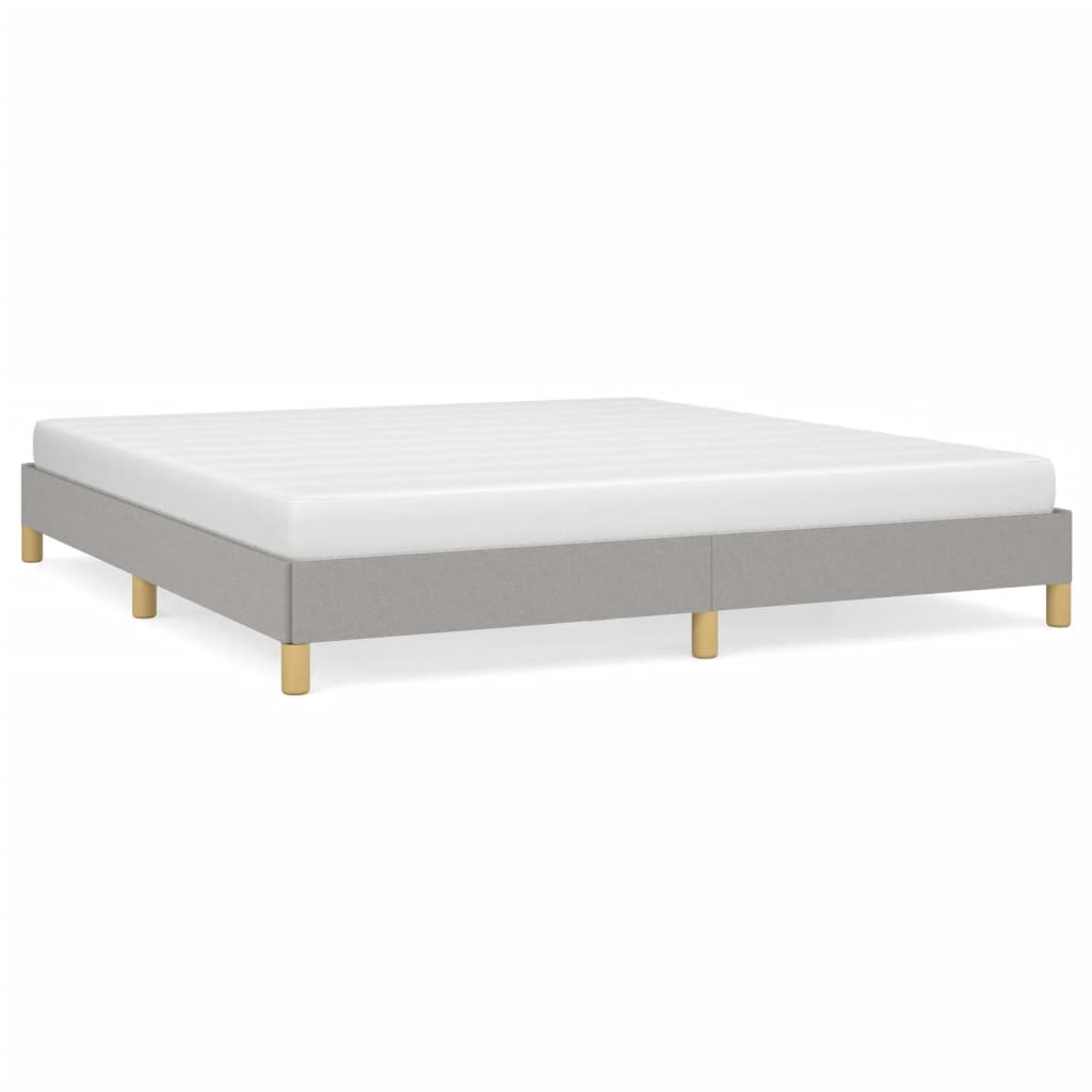 Bed Frame without Mattress Light Gray California King Fabric