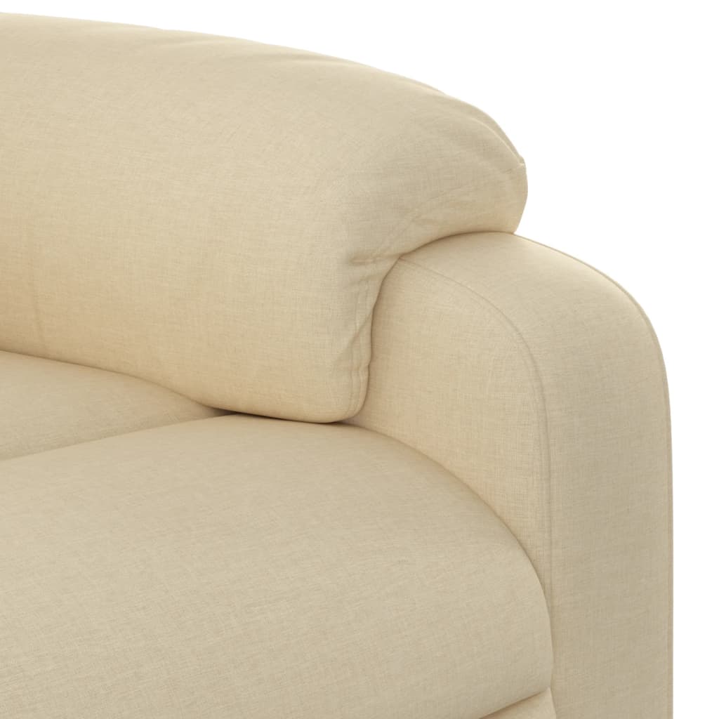 Massage Recliner Chair Cream Fabric