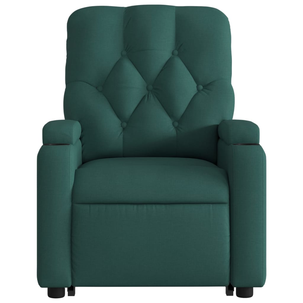 Stand up Massage Recliner Chair Dark Green Fabric