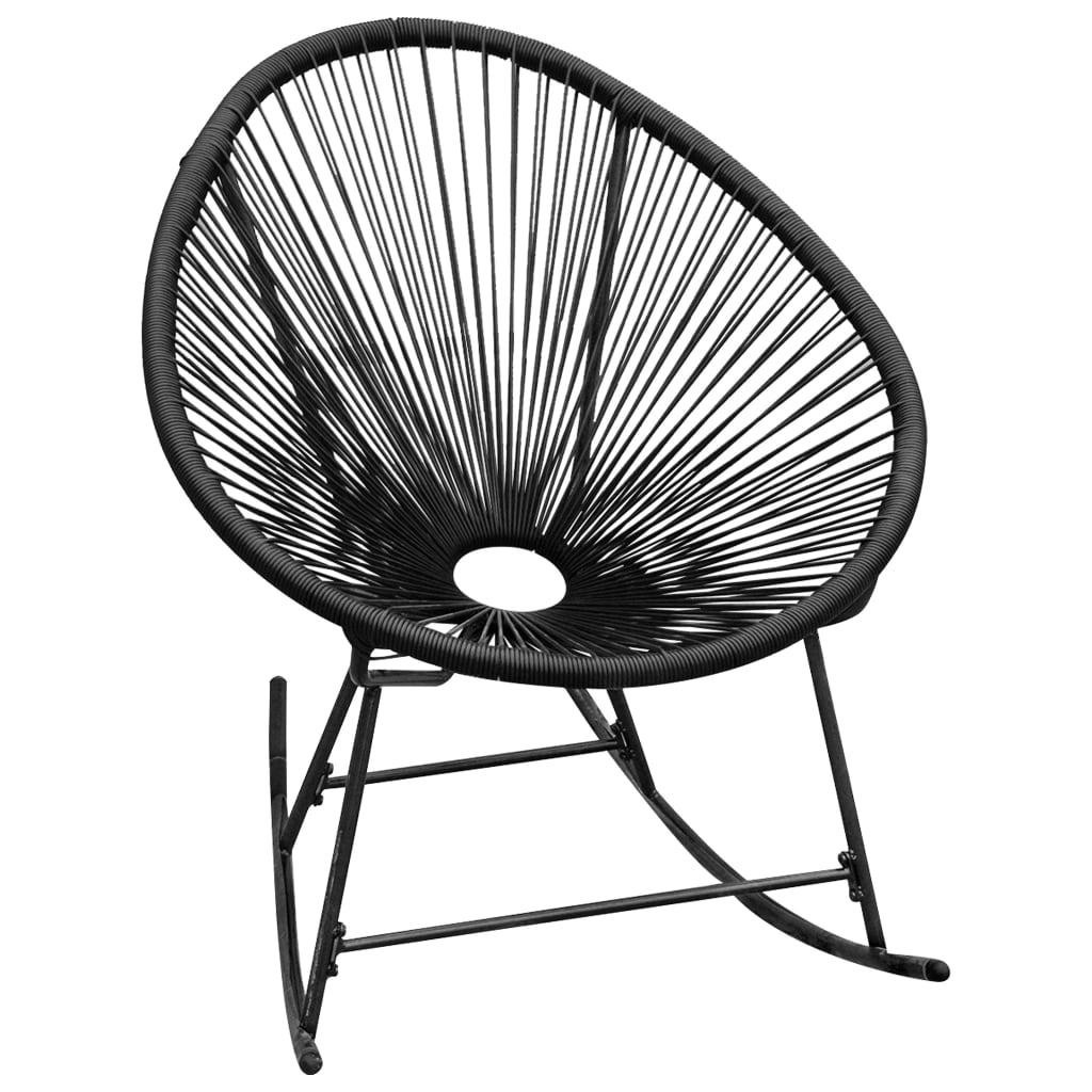 Outdoor Rocking Chair Black Poly Rattan