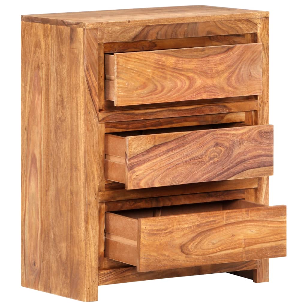 Drawer Cabinet 23.6"x13"x29.5" Solid Wood Acacia