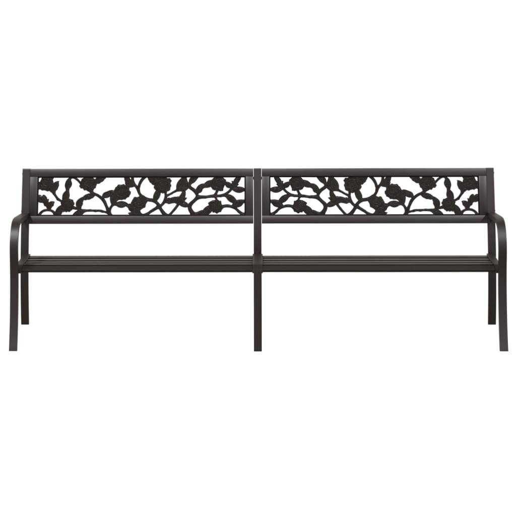 Twin Patio Bench 96.9" Black Steel