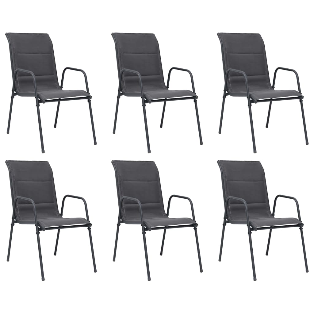 7 Piece Patio Dining Set Steel Anthracite