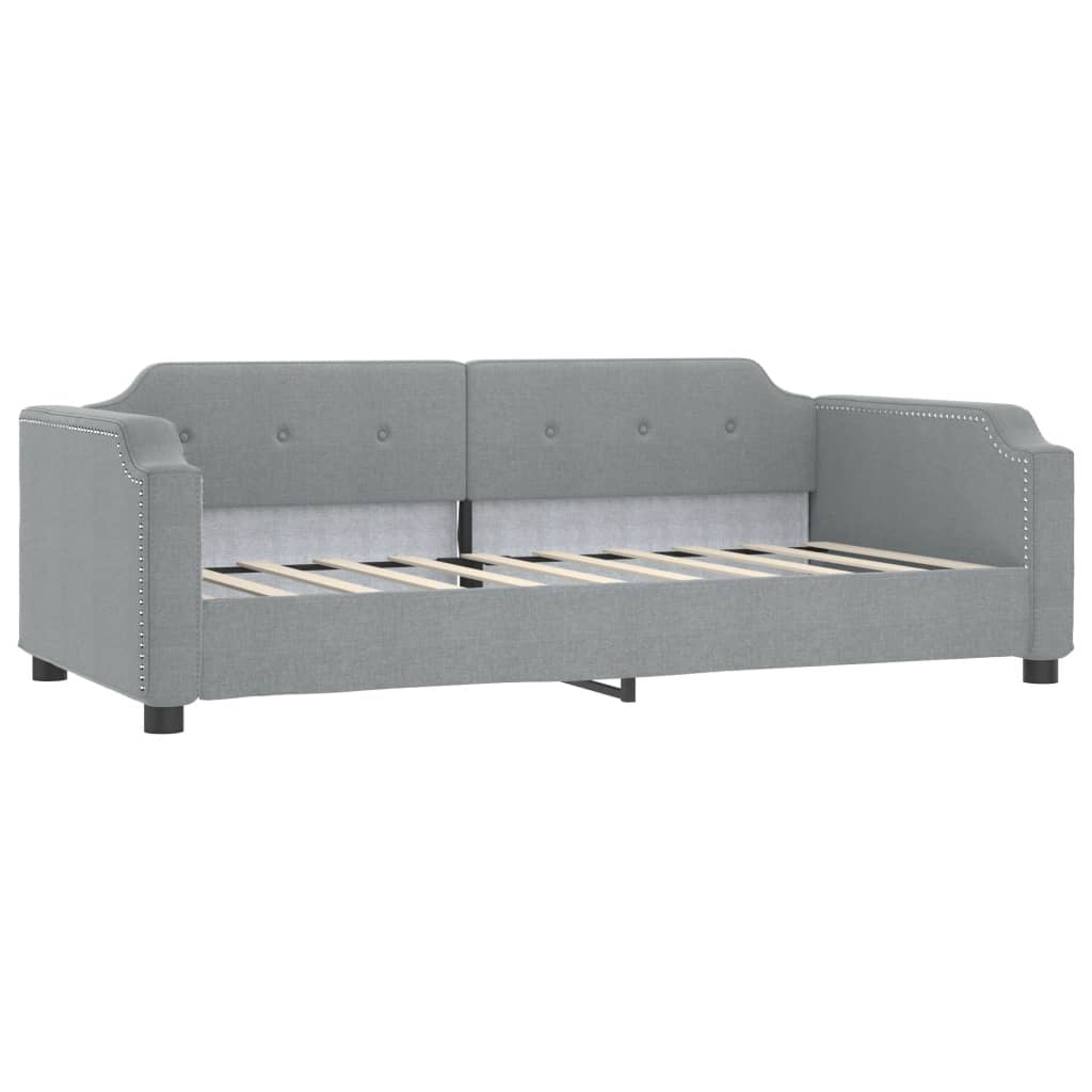 Day Bed without Mattress Light Gray 39.4"x74.8" Fabric