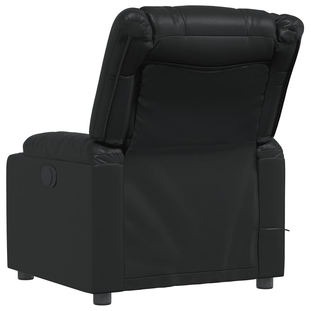 Massage Recliner Chair Black Faux Leather