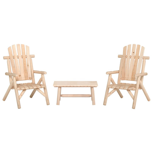 3 Piece Patio Lounge Set Solid Wood Spruce