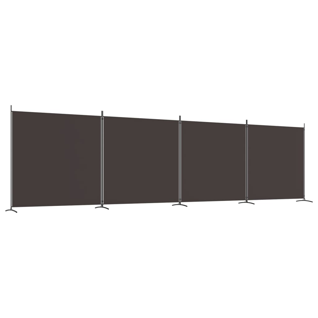 4-Panel Room Divider Brown 274.8"x70.9" Fabric