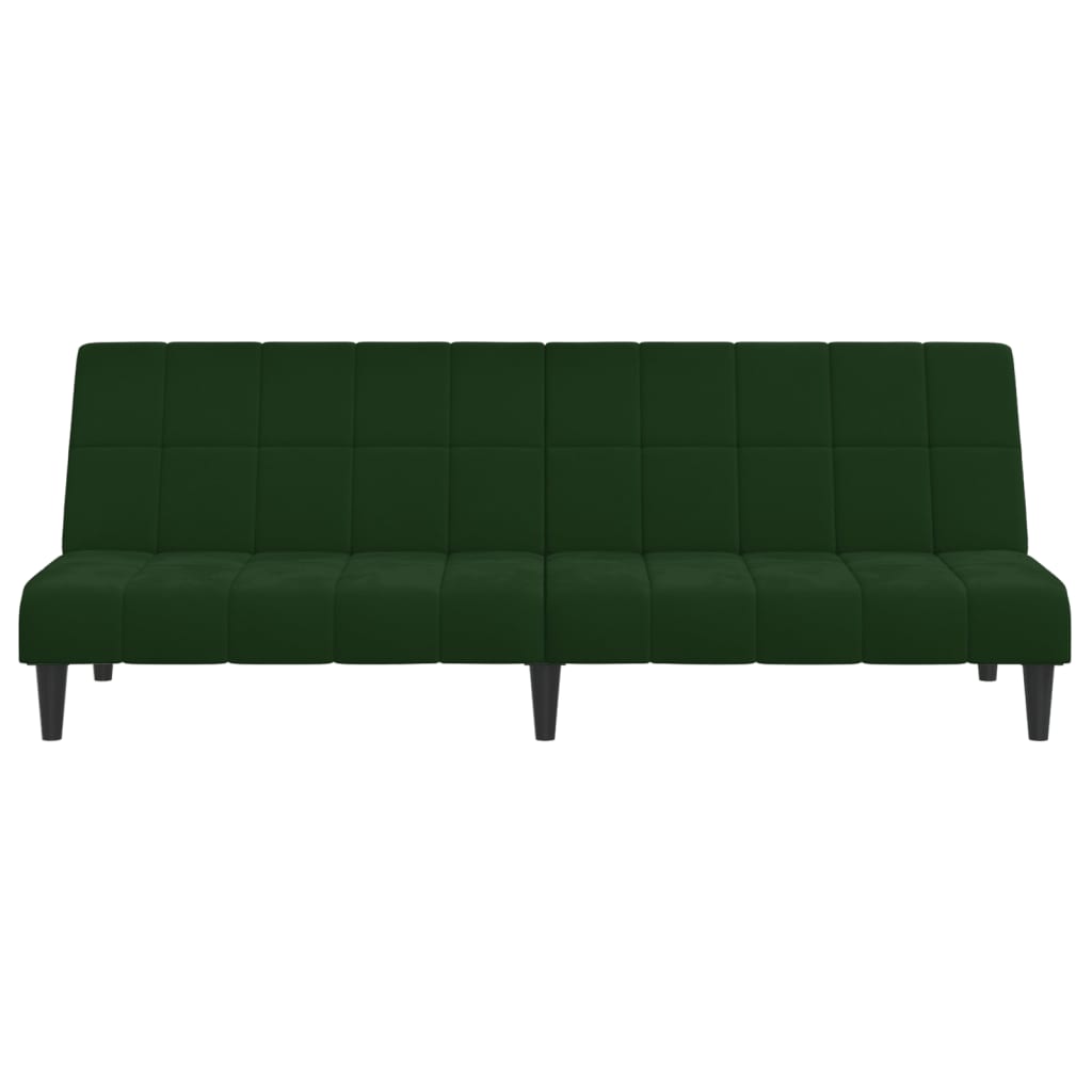 2-Seater Sofa Bed Dark Green Velvet