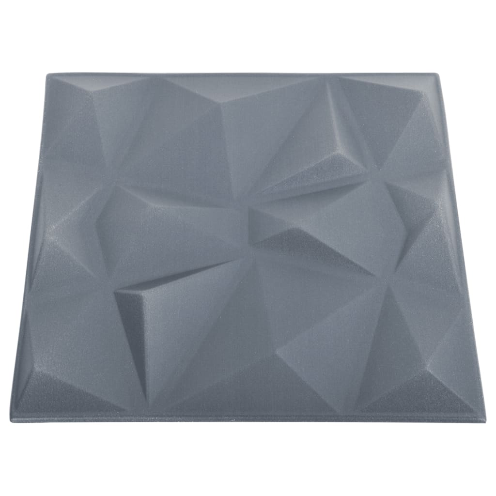 3D Wall Panels 12 pcs 19.7"x19.7" Diamond Gray 32.3 ft²