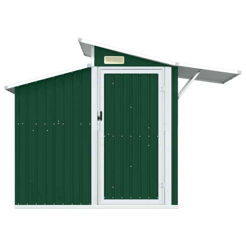 Garden Shed Green 106.3"x51.2"x82.1" Galvanized Steel