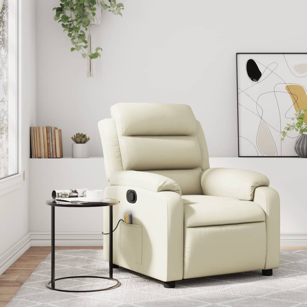 Massage Recliner Chair Gray Faux Leather