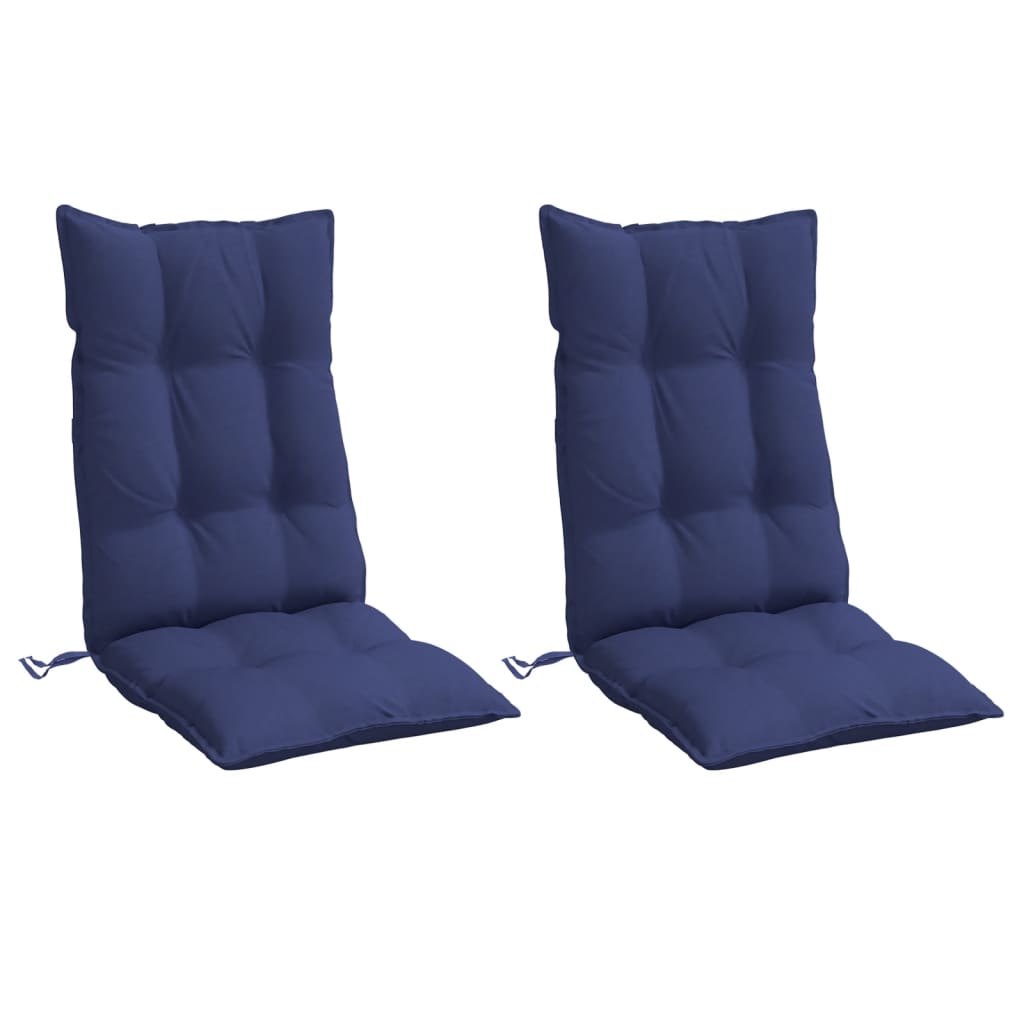 Highback Chair Cushions 2 pcs Navy Blue Oxford Fabric