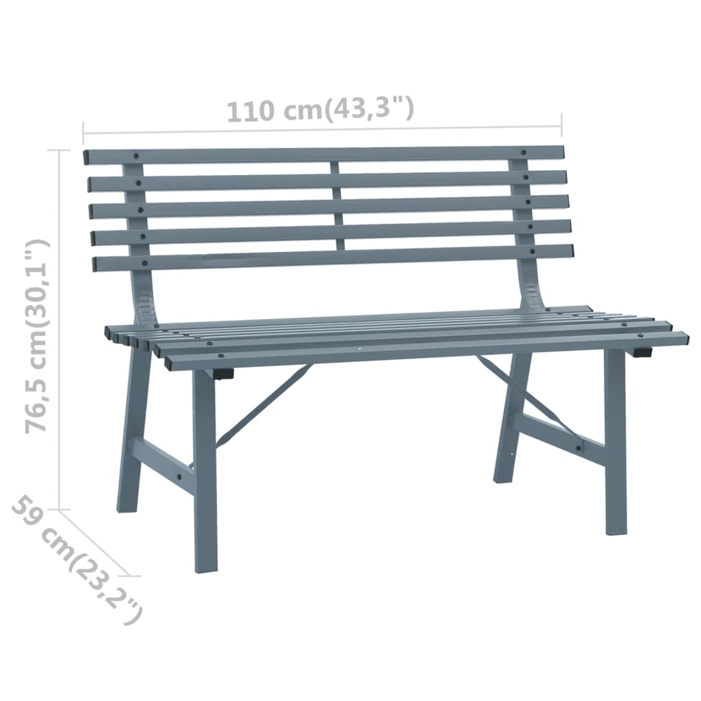 Patio Bench 43.3" Steel Gray