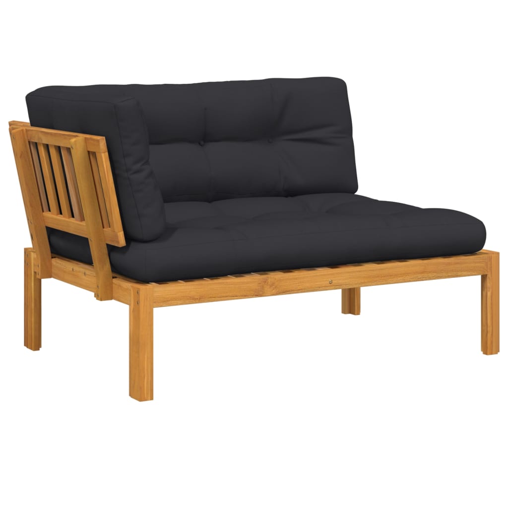 Patio Pallet Corner Sofa with Cushions Solid Wood Acacia