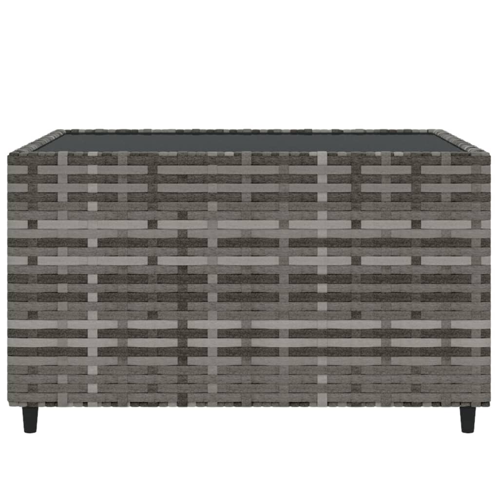 4 Piece Patio Lounge Set with Cushions Gray Poly Rattan